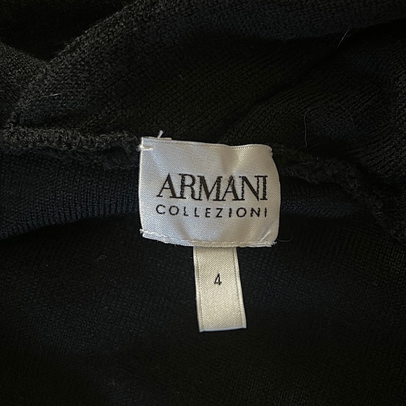 Armani Collezioni Black 💯% Wool Long Sleeve Sweater Top **Size 4** ❤️❤️ - Picture 4 of 4
